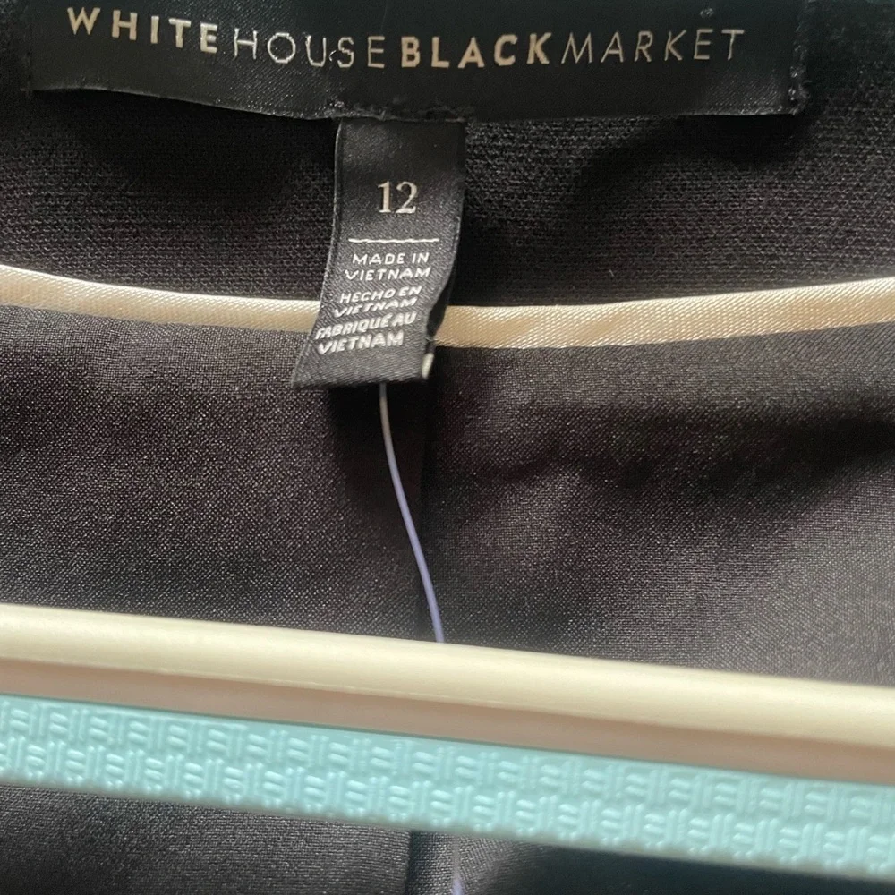 White House Black Market Black Cropped Blazer Suit Jacket, New with Tags, Sz 12 - Picture 5 of 7